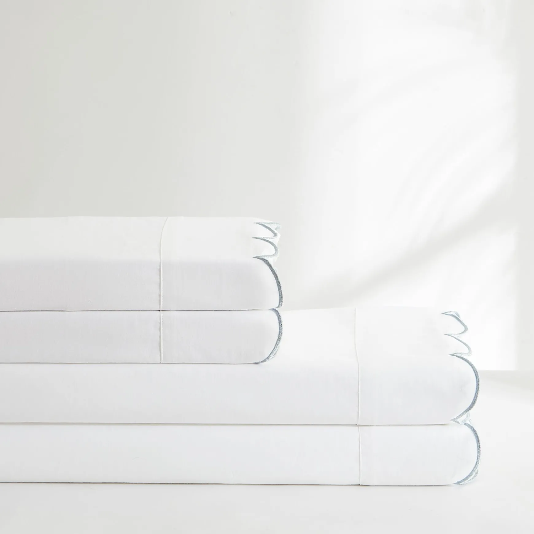 Coastal Chic Scalloped Edge Cotton Sheet Set