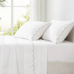 Coastal Chic Scalloped Edge Cotton Sheet Set
