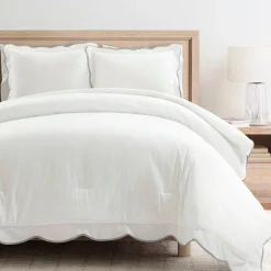 Coastal Chic Scalloped Edge 3 Piece Comforter Set