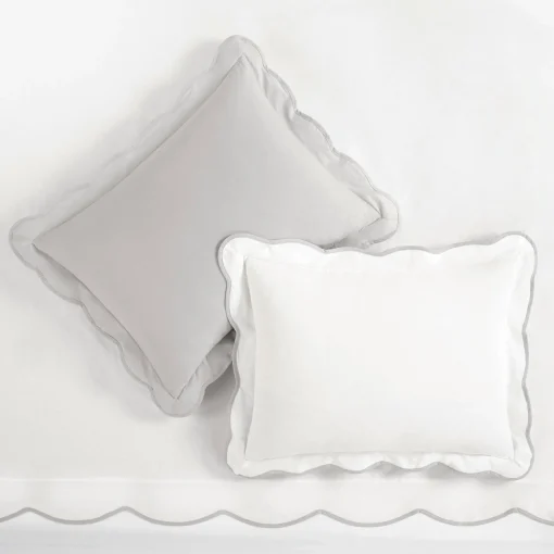 Coastal Chic Scalloped Edge 100% Cotton Reversible Duvet Cover Set