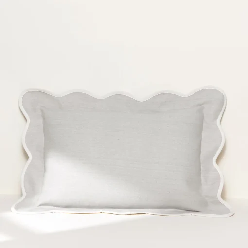 Coastal Chic Scalloped Edge Throw Pillow Cover