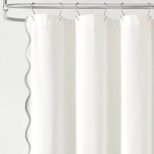 Coastal Chic Scalloped Edge Shower Curtain