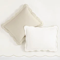 Coastal Chic Scalloped Edge 100% Cotton Reversible Duvet Cover Set