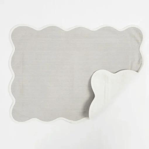 Coastal Chic Scalloped Edge Throw Pillow Cover