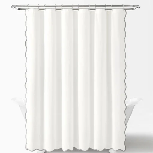 Coastal Chic Scalloped Edge Shower Curtain