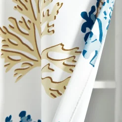 Coastal Reef Feather Light Filtering Window Curtain Panel Set
