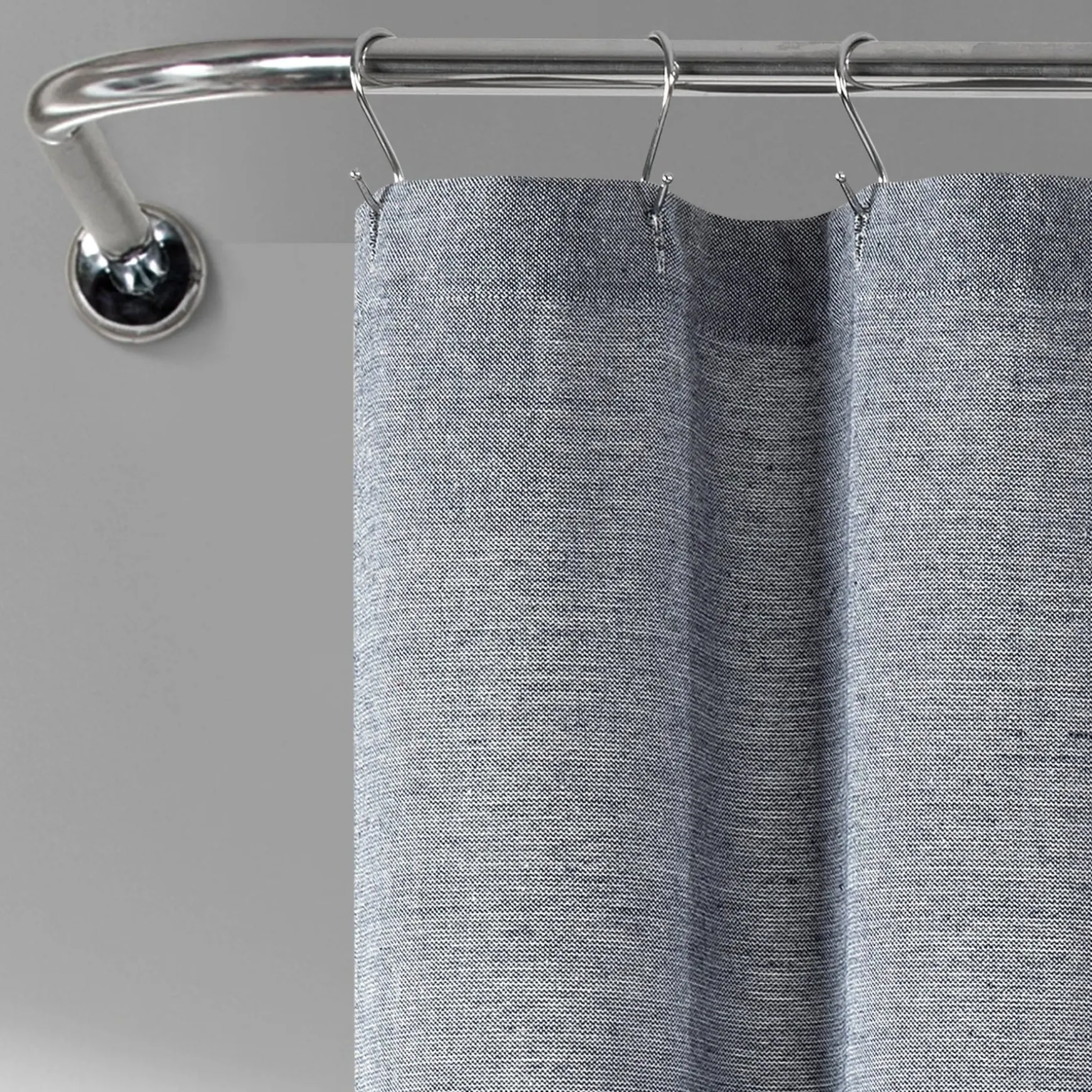 Color Block Ombre Yarn Dyed Recycled Cotton Blend Shower Curtain