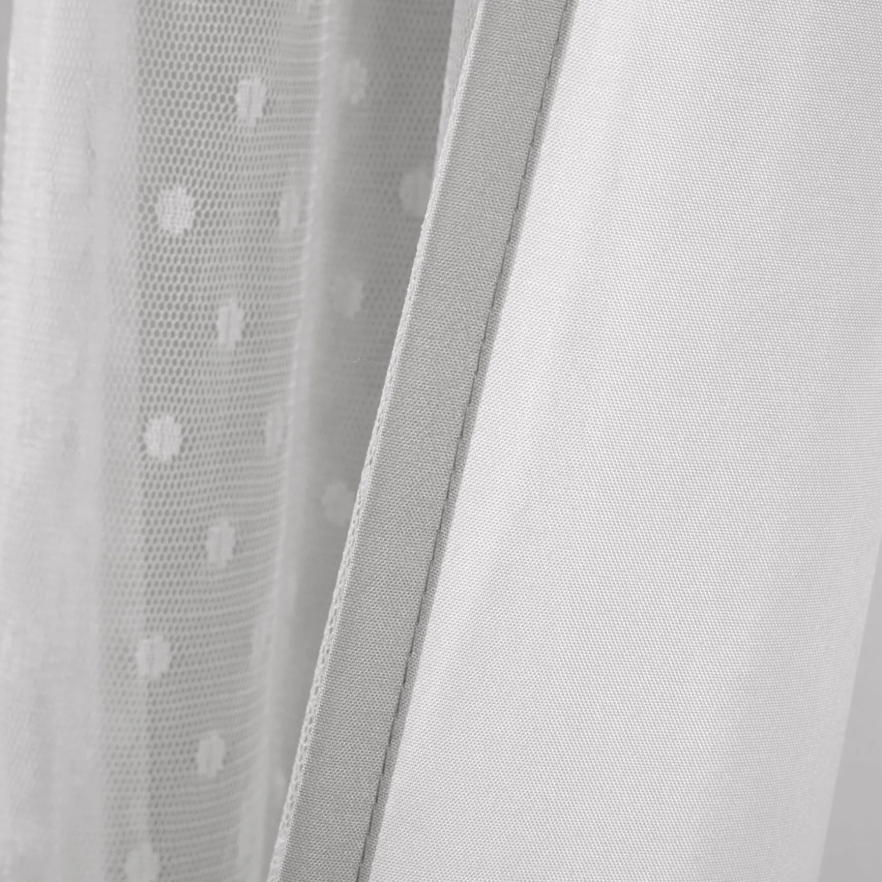 Cottage Polka Dot Sheer Window Curtain Panel Set