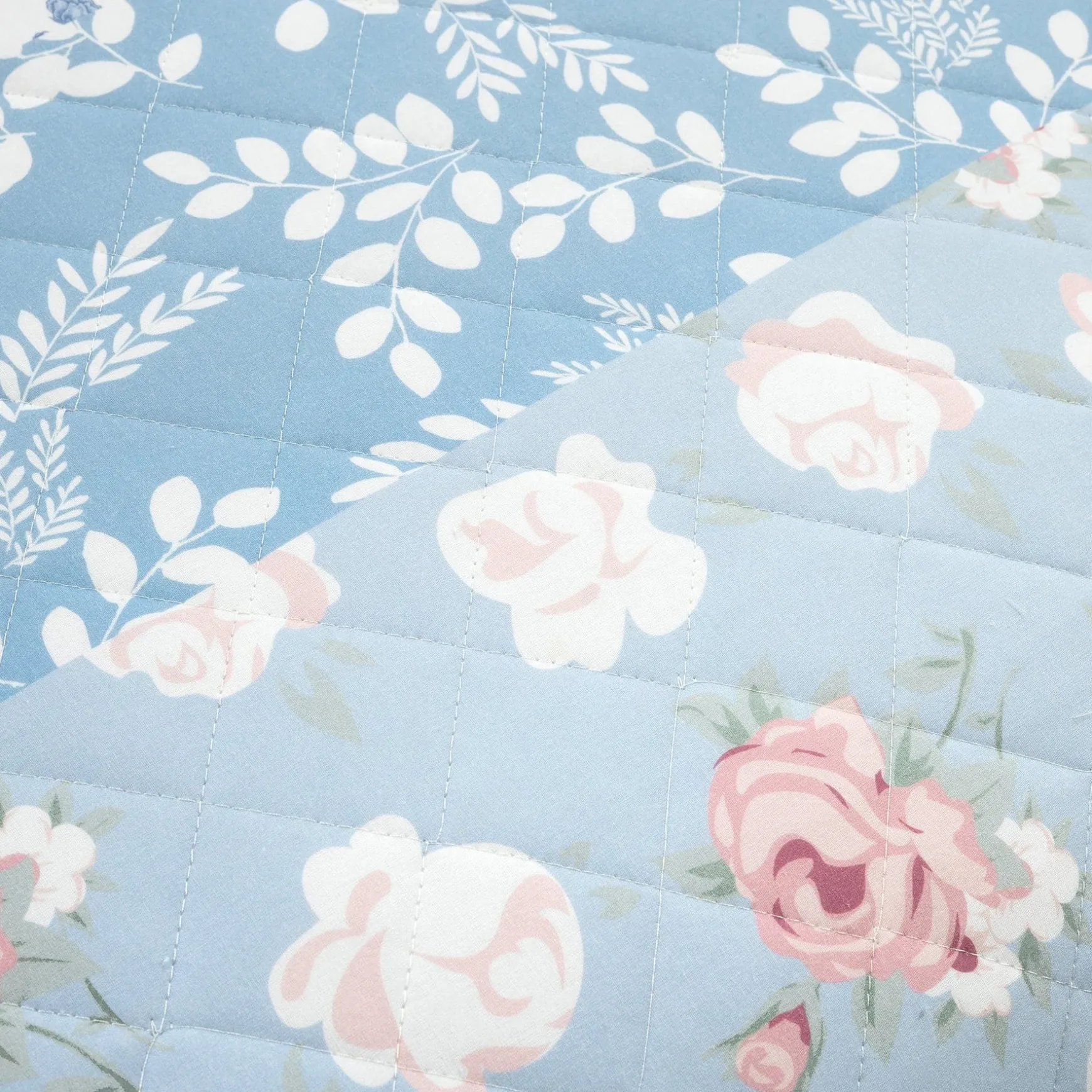 Cottagecore Flower Stripe Cotton Quilt 3 Piece Set