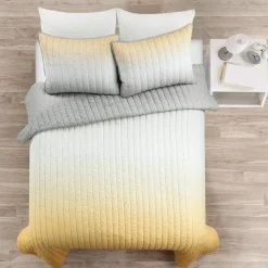 Crinkle Ombre Oversized Quilt 3 Piece Set