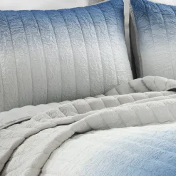 Crinkle Ombre Oversized Quilt 3 Piece Set