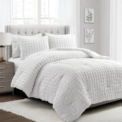 Crinkle Textured Dobby Comforter Set