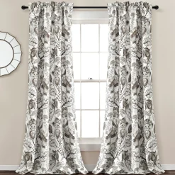 Cynthia Jacobean Light Filtering Window Curtain Set
