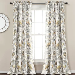 Cynthia Jacobean Light Filtering Window Curtain Set
