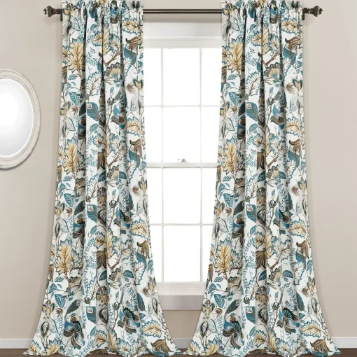 Cynthia Jacobean Light Filtering Window Curtain Set