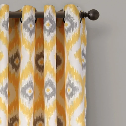 Diamond Ikat Light Filtering Window Curtain Set