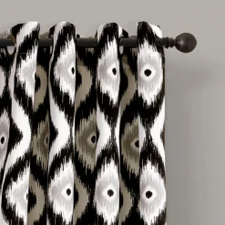 Diamond Ikat Light Filtering Window Curtain Set