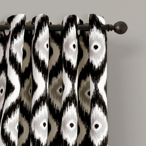 Diamond Ikat Light Filtering Window Curtain Set