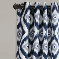 Diamond Ikat Light Filtering Window Curtain Set