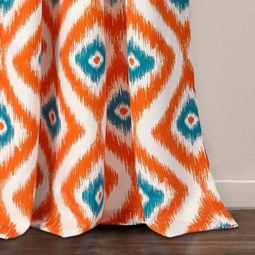 Diamond Ikat Light Filtering Window Curtain Set