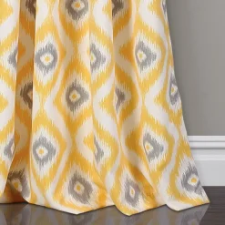 Diamond Ikat Light Filtering Window Curtain Set
