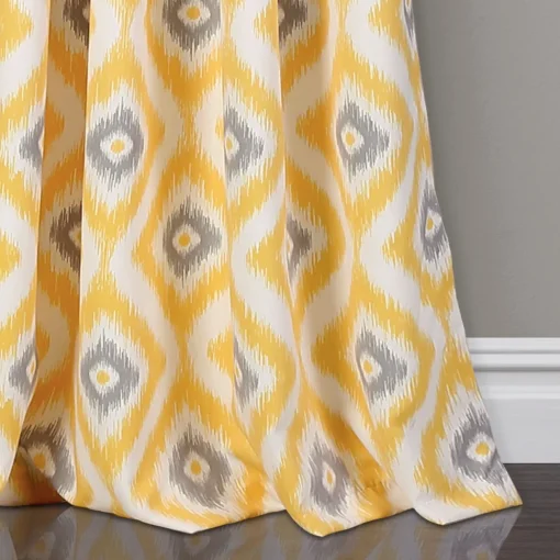 Diamond Ikat Light Filtering Window Curtain Set