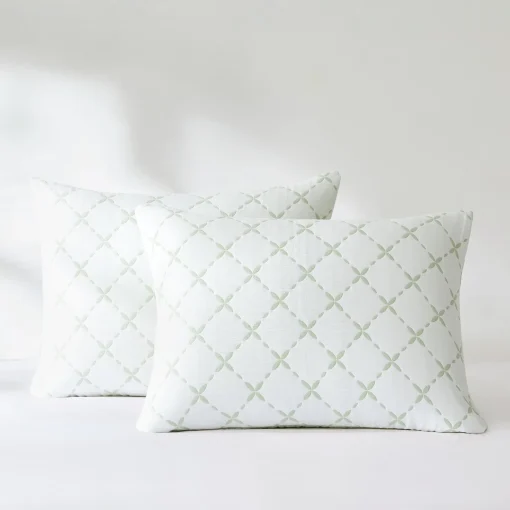 Diamond Leaf Jacquard Reversible Matelasse Coverlet Set