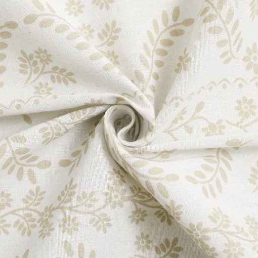 Doreen Delicate Floral Linen Textured Shower Curtain