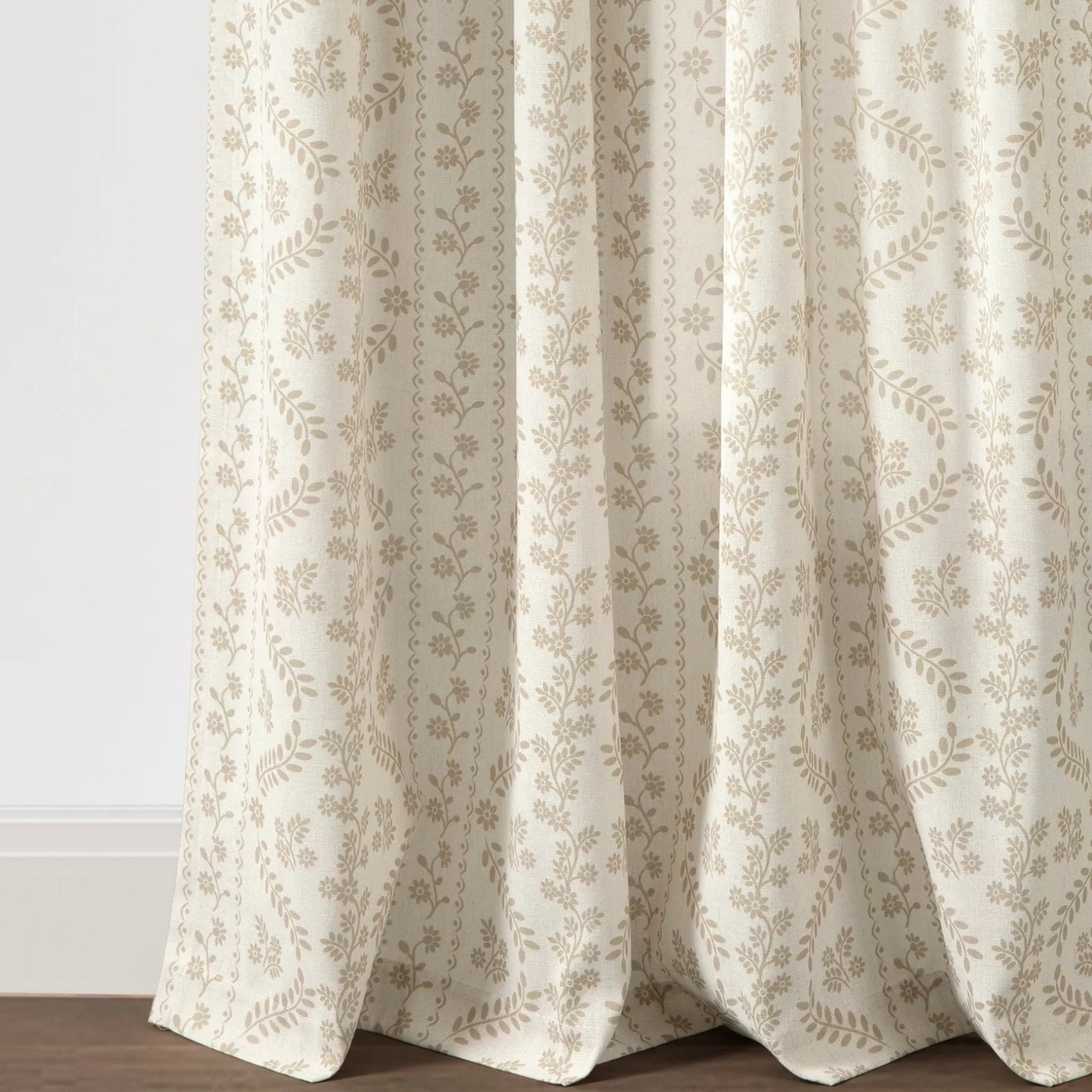 Doreen Delicate Floral Window Curtain Panel Set