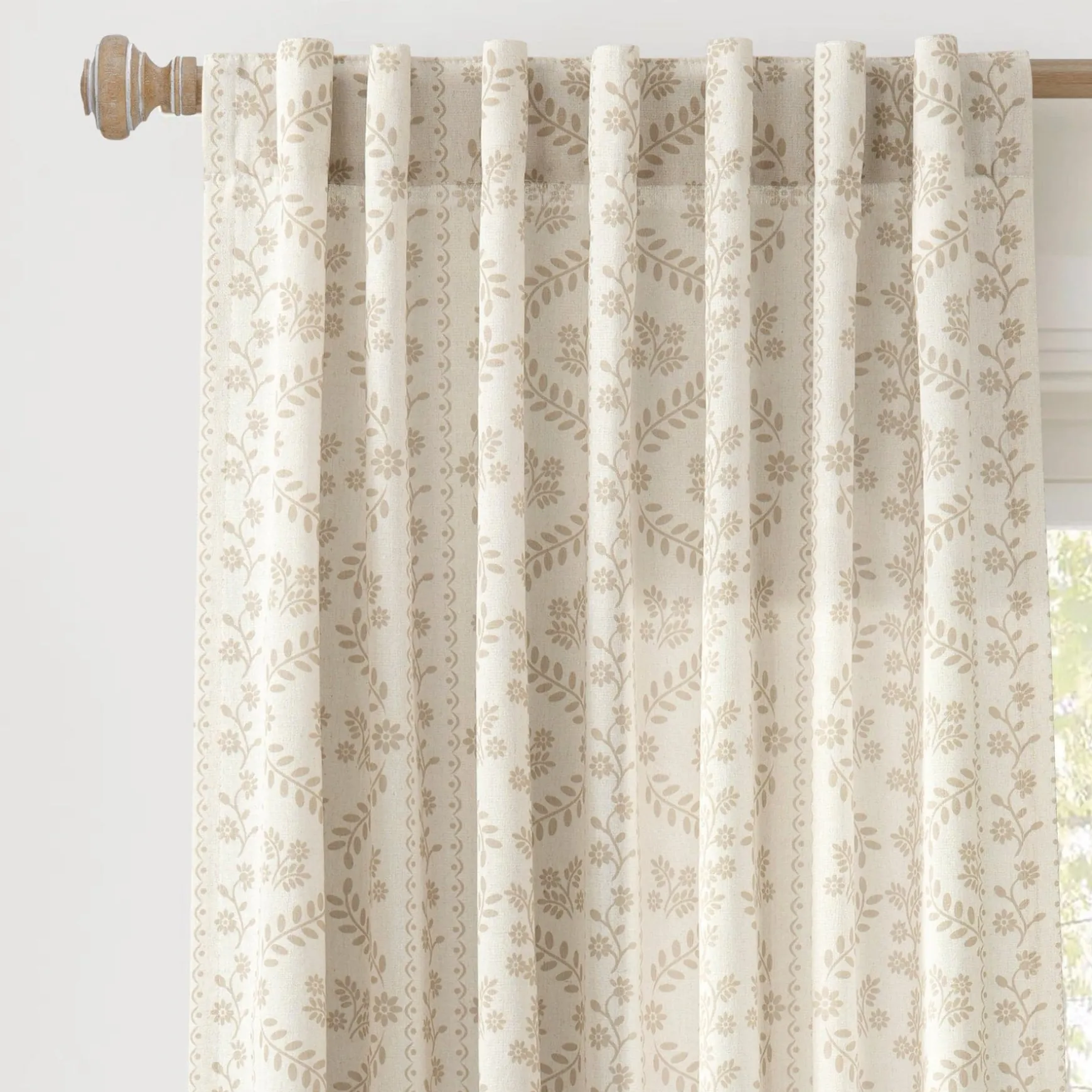 Doreen Delicate Floral Window Curtain Panel Set