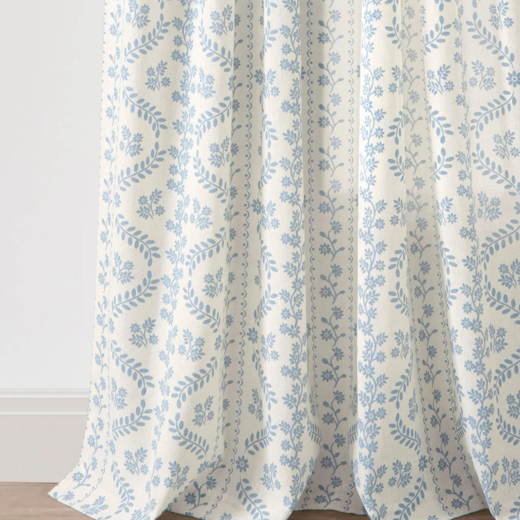 Doreen Delicate Floral Window Curtain Panel Set