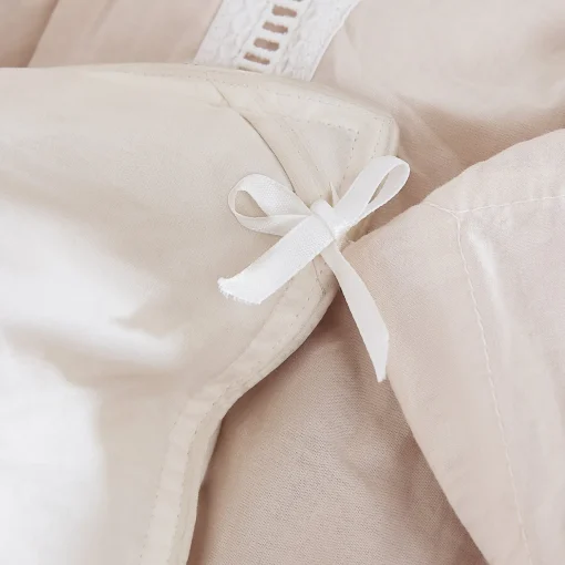 Doris Eyelet Inset Trim Cotton Duvet Cover Set