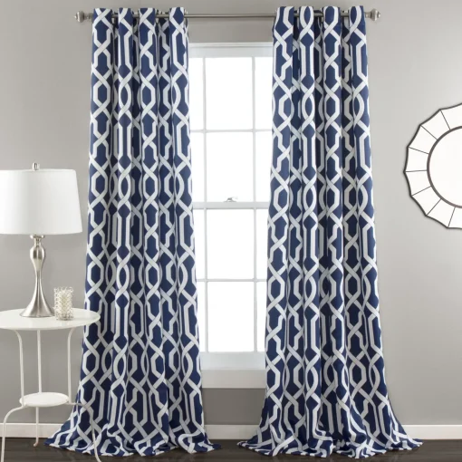 Edward Trellis Light Filtering Window Curtain Panel Set