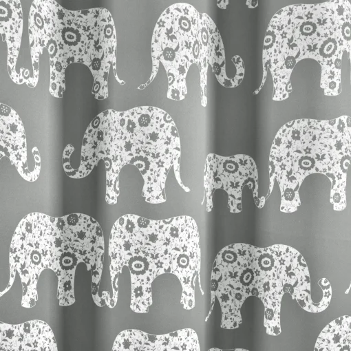 Elephant Parade Light Filtering Window Curtains Set