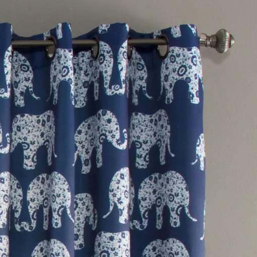 Elephant Parade Light Filtering Window Curtains Set