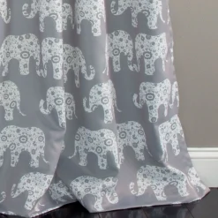 Elephant Parade Light Filtering Window Curtains Set