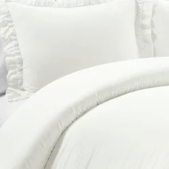 Ella Ruffle Lace 100% Cotton Duvet Cover 3 Piece Set