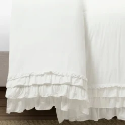 Ella Ruffle Lace 100% Cotton Duvet Cover 3 Piece Set