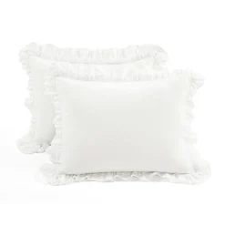 Ella Ruffle Lace 100% Cotton Duvet Cover 3 Piece Set