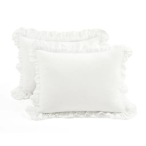 Ella Ruffle Lace 100% Cotton Duvet Cover 3 Piece Set