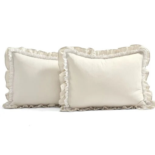 Ella Ruffle Lace 3 Piece Bedspread Set