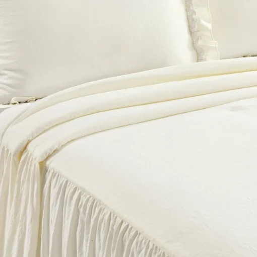 Ella Ruffle Lace 3 Piece Bedspread Set