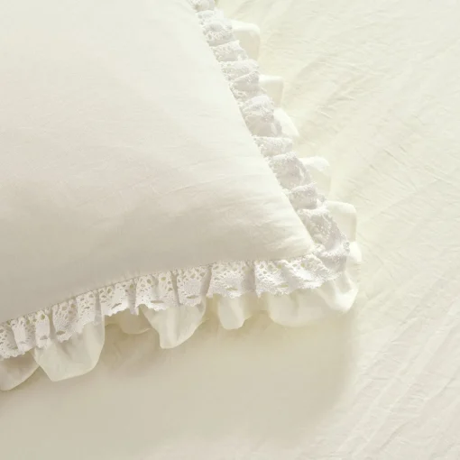 Ella Ruffle Lace 3 Piece Bedspread Set