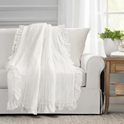Ella Ruffle Lace Throw