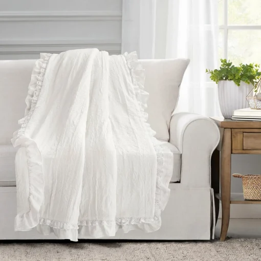 Ella Ruffle Lace Throw