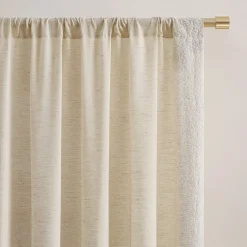 Emily Leaves Embroidered Window Curtain Panels