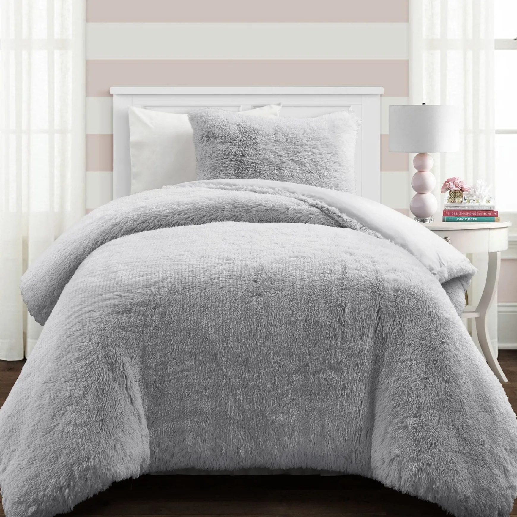 Emma Faux Fur Comforter Set
