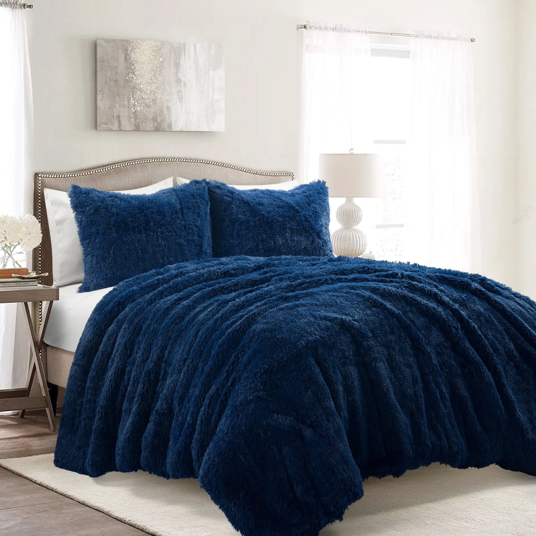 Emma Faux Fur Comforter Set