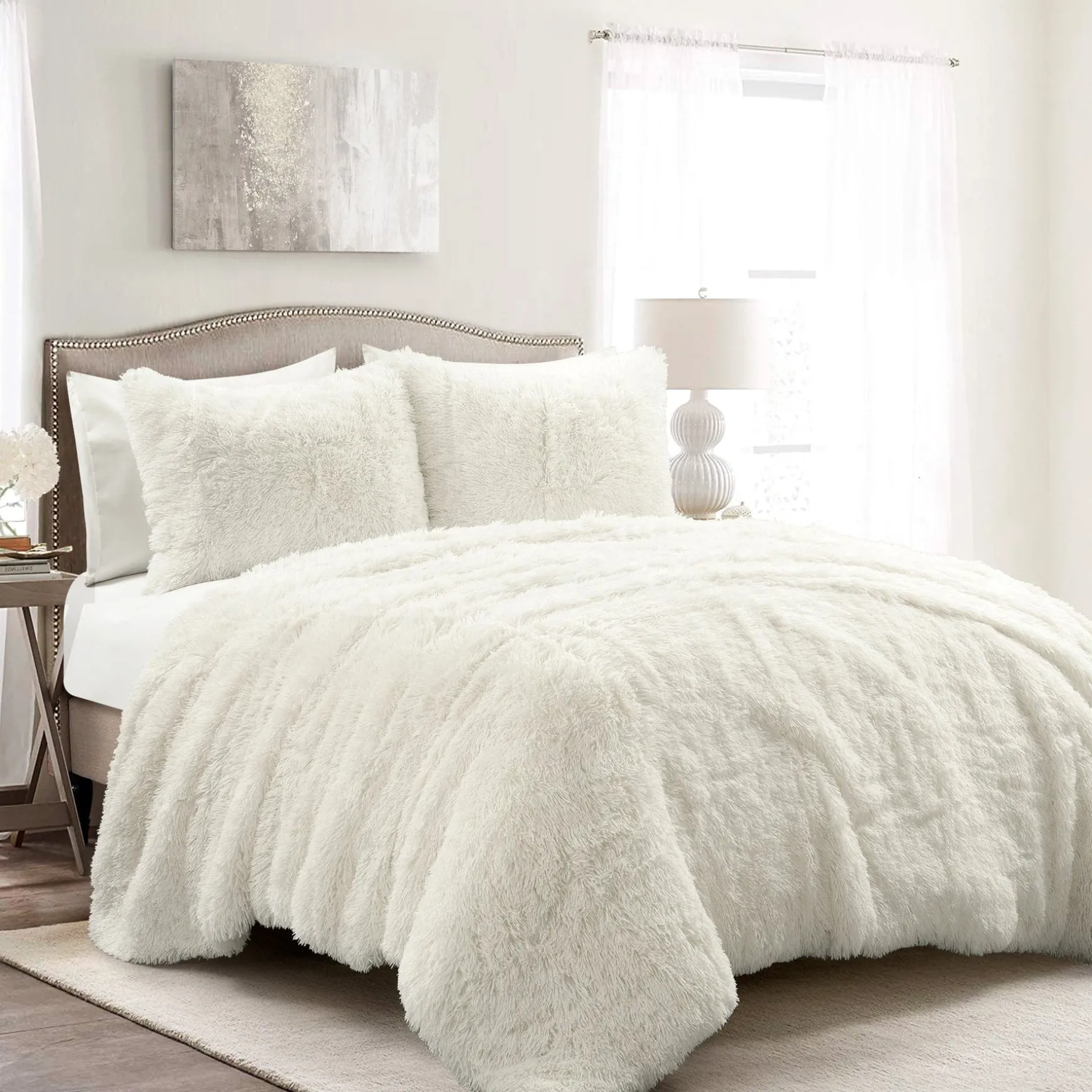 Emma Faux Fur Comforter Set