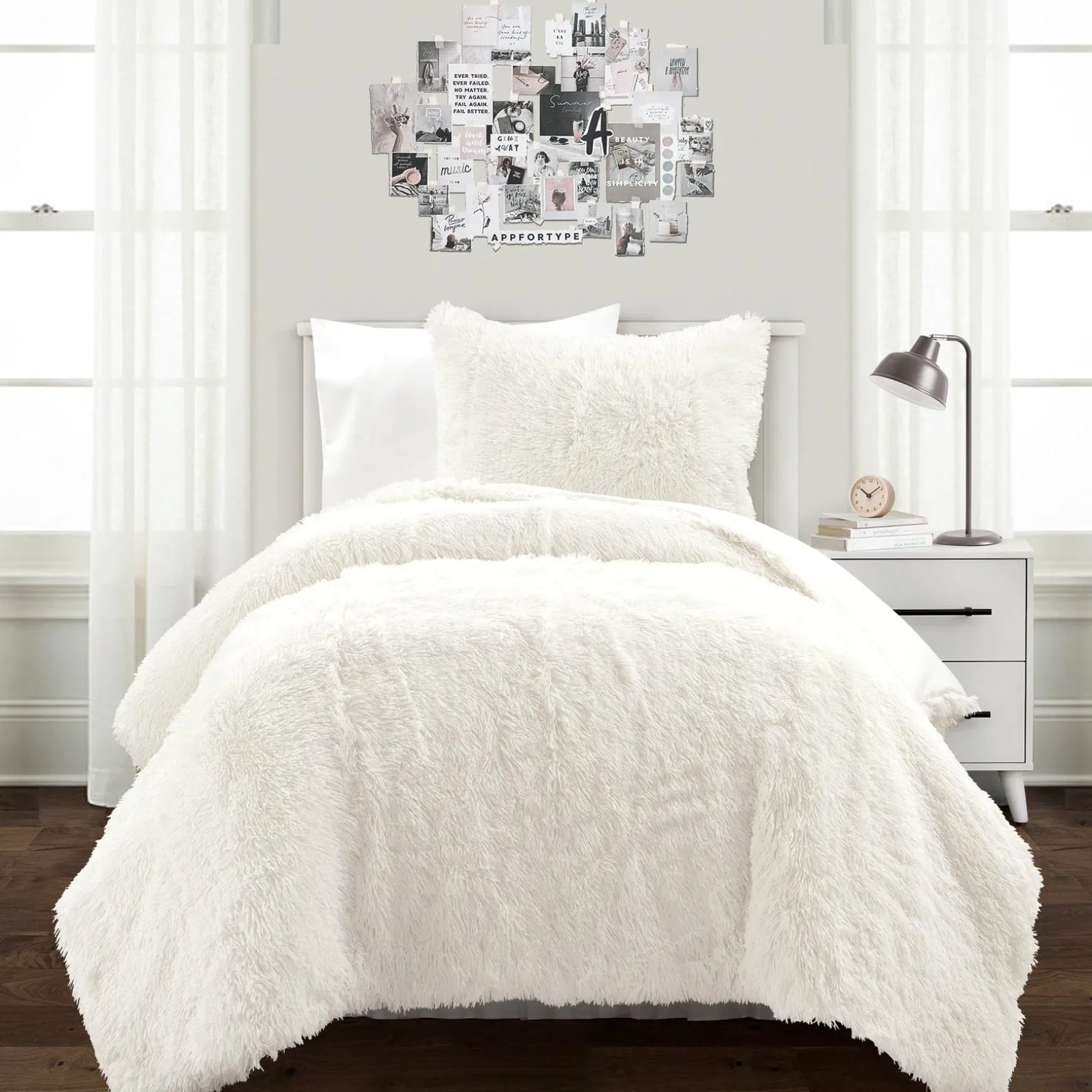 Emma Faux Fur Comforter Set